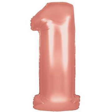 Oaktree 30inch Number 1 Rose Gold - Foil Balloons